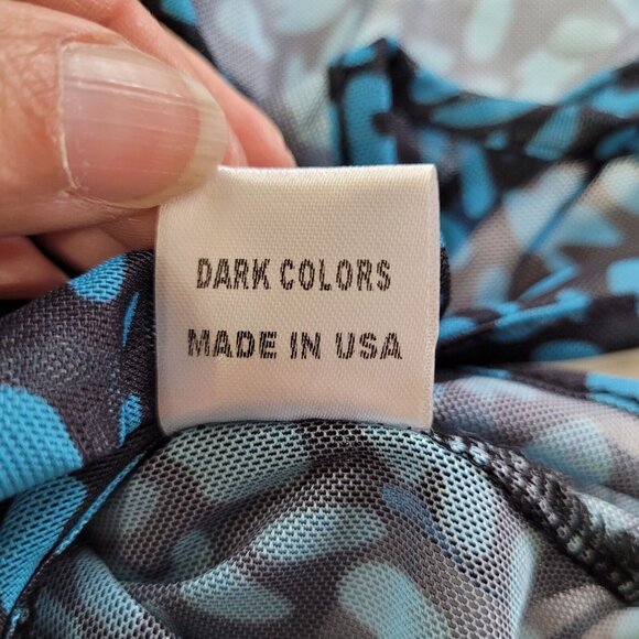 Shane Justin Runway Bodysuit Pant Set Womens XL Sheer Blue‎ Black Animal Print - Picture 8 of 16